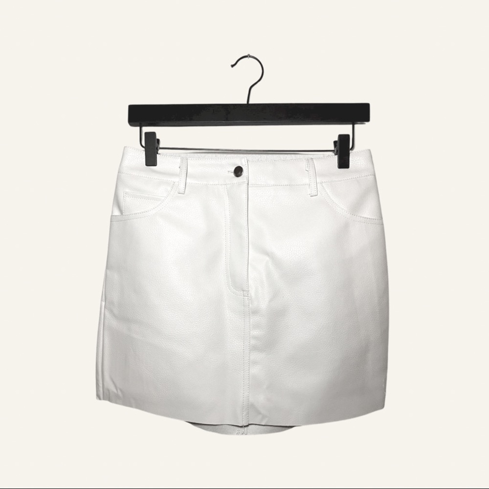 F21, White Faux Leather Skirt